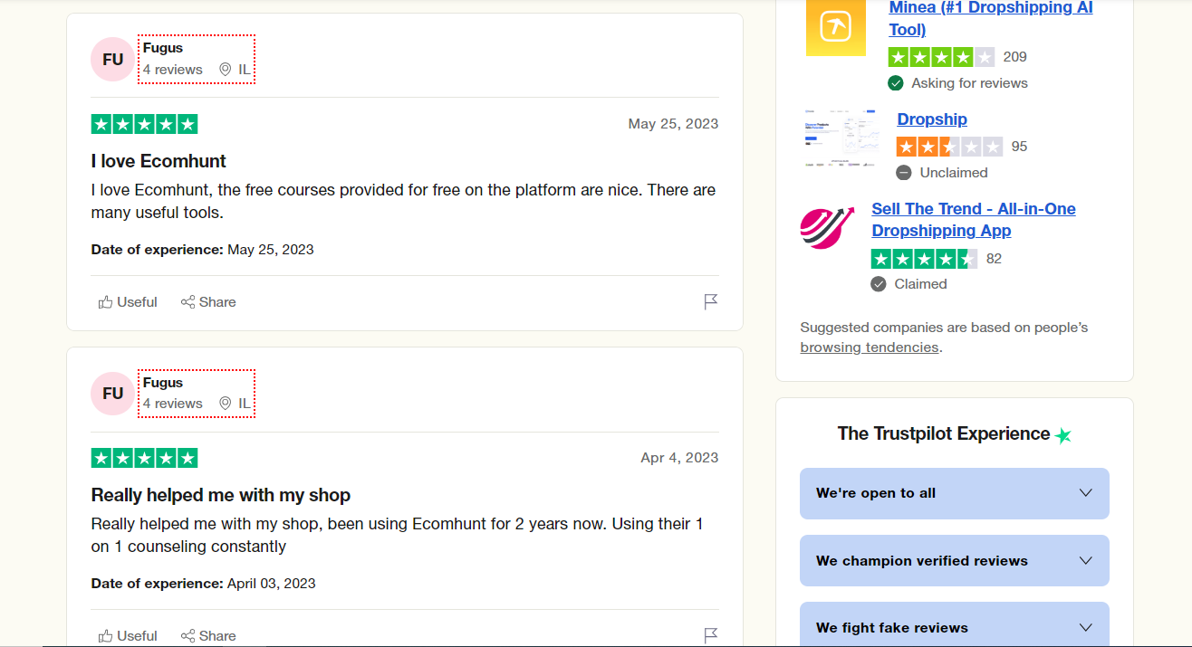 Customer reviews & Ratings - Ecomhunt 